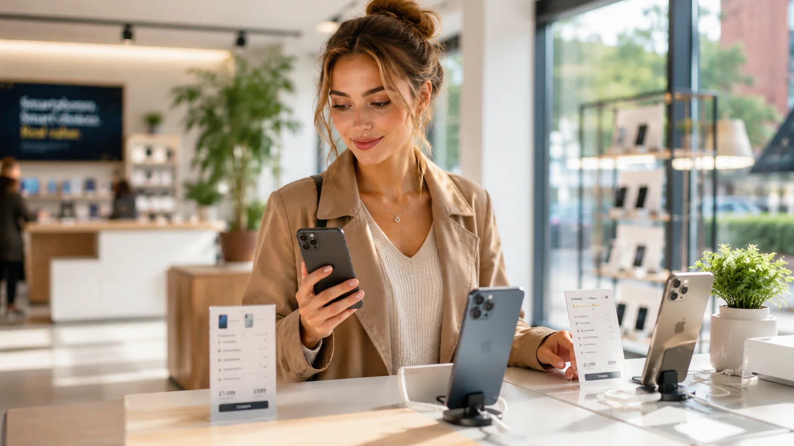 Buying a Phone Online — editorial illustration